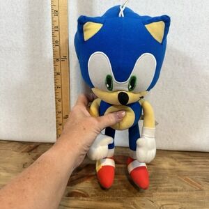 Sonic the Hedgehog 12" Plush Super Sonic Sega green eyes